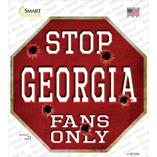 Georgia Fans Only Novelty Octagon Sticker Decal