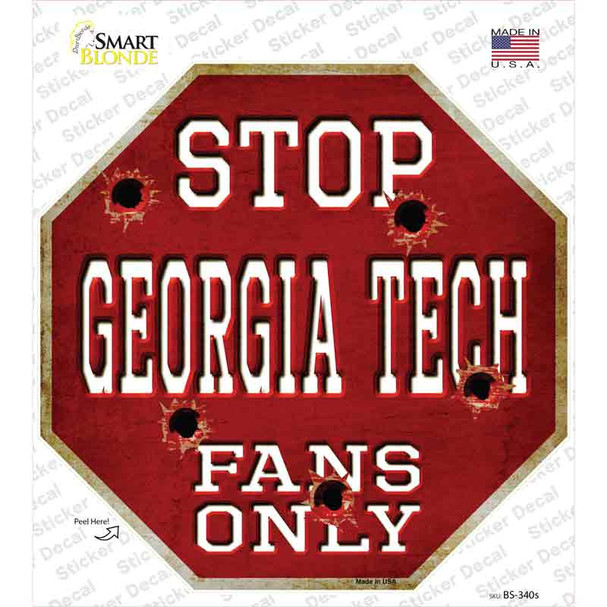 Georgia Tech Fans Only Novelty Octagon Sticker Decal