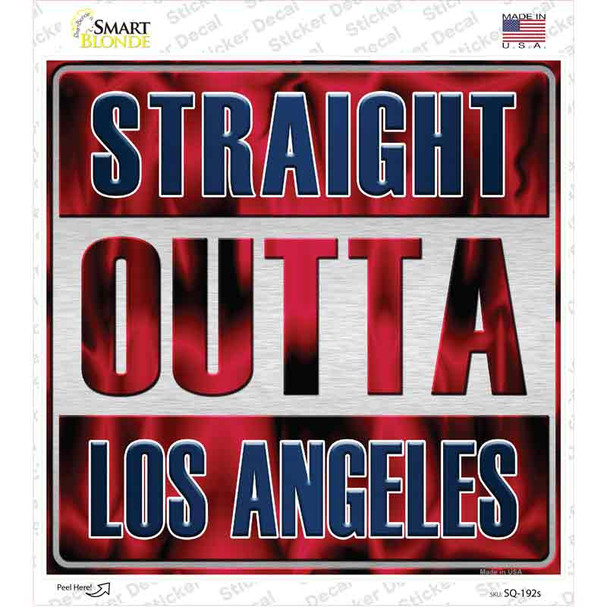 Straight Outta Los Angeles Blue Red Novelty Square Sticker Decal