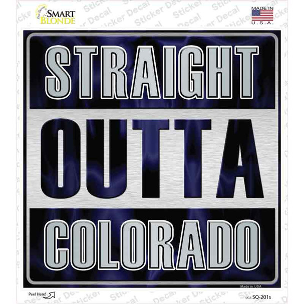 Straight Outta Colorado Novelty Square Sticker Decal