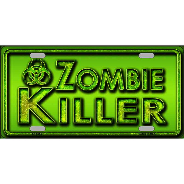 Zombie Killer Metal Novelty License Plate