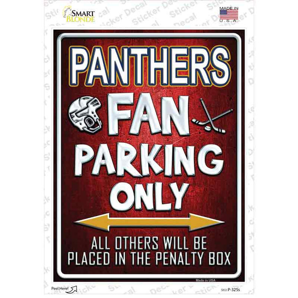 Panthers Red Novelty Rectangle Sticker Decal