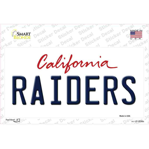 Raiders California State Novelty Sticker Decal