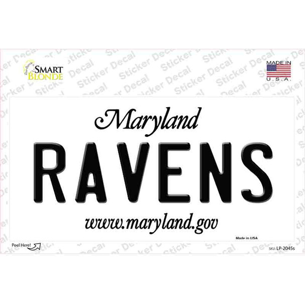 Ravens Maryland State Novelty Sticker Decal