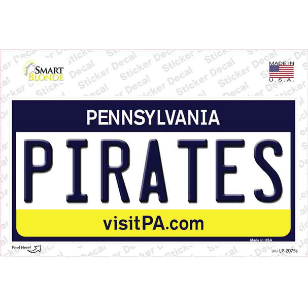 Pirates Pennsylvania State Novelty Sticker Decal