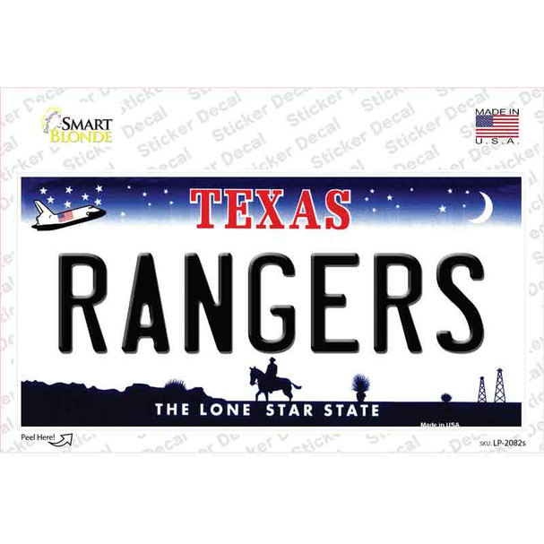 Rangers Texas State Novelty Sticker Decal