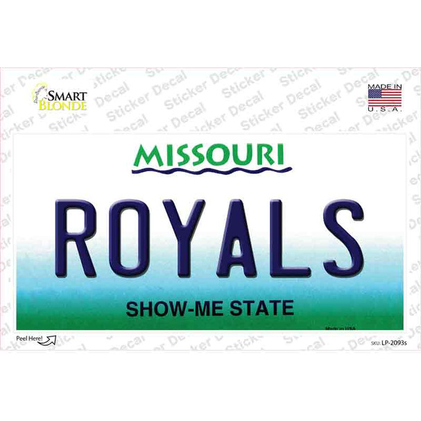 Royals Missouri State Novelty Sticker Decal