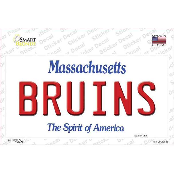 Bruins Massachusetts State Novelty Sticker Decal