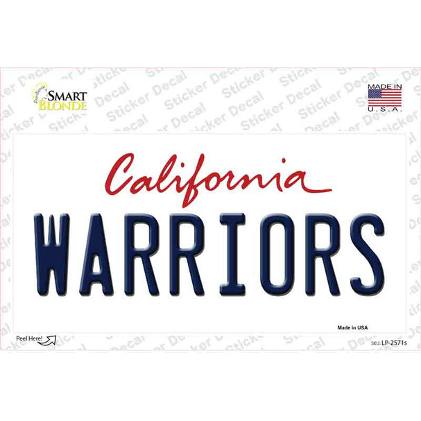Warriors California State Novelty Sticker Decal