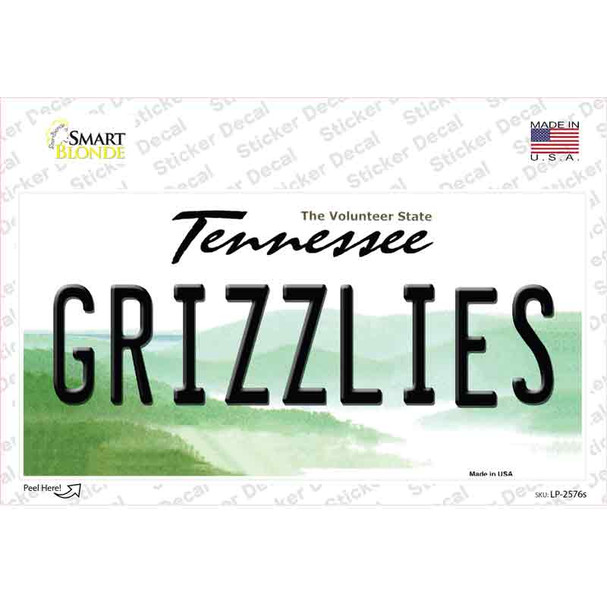 Grizzlies Tennessee State Novelty Sticker Decal