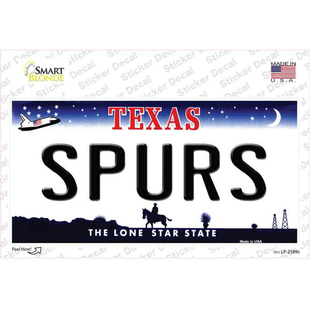 Spurs Texas State Novelty Sticker Decal