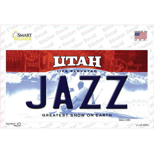 Jazz Utah State Novelty Sticker Decal