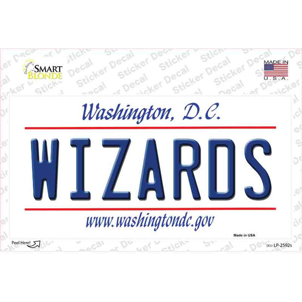Wizards Washington DC State Novelty Sticker Decal
