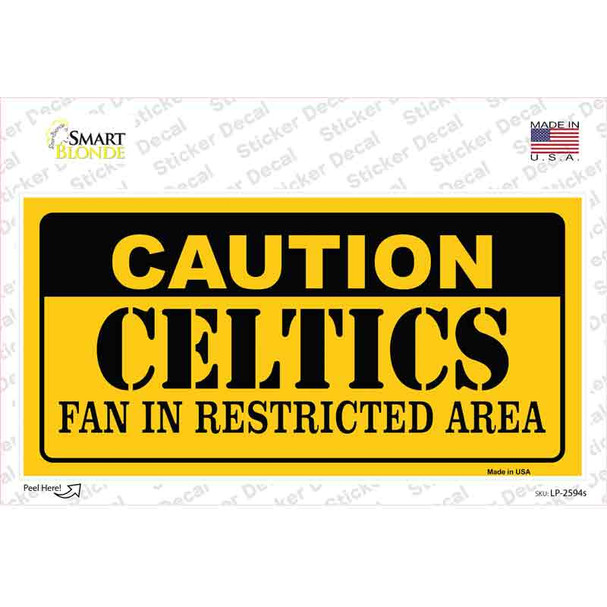 Caution Celtics Fan Novelty Sticker Decal