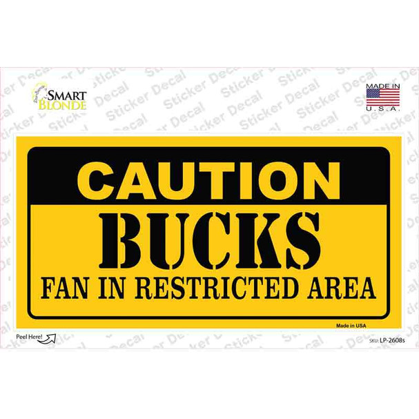 Caution Bucks Fan Novelty Sticker Decal