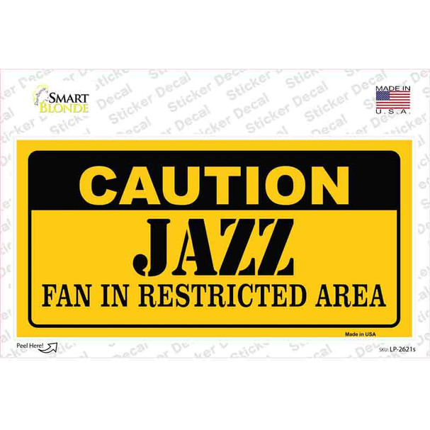 Caution Jazz Fan Novelty Sticker Decal