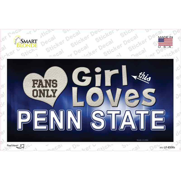 This Girl Loves Penn State Novelty Sticker Decal