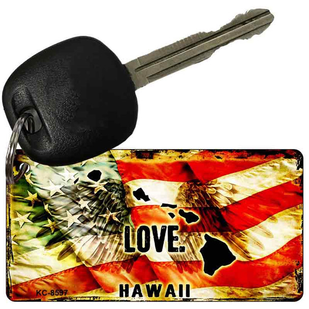 Hawaii Love Novelty Metal Key Chain KC-8597