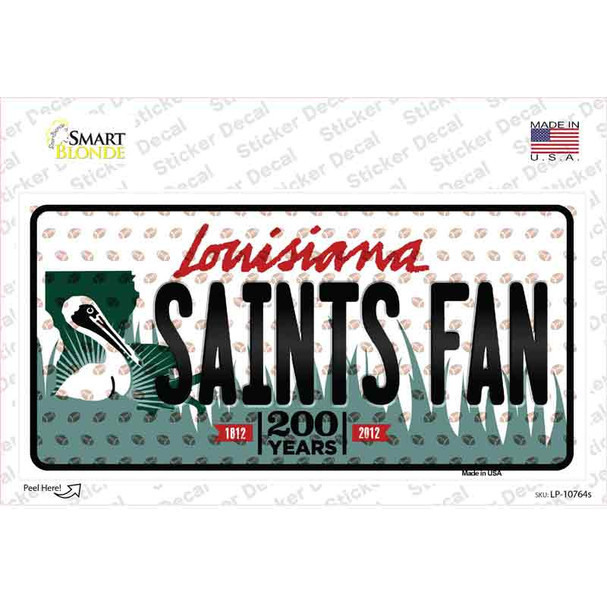 Saints Fan Louisiana Novelty Sticker Decal
