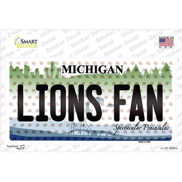 Lions Fan Michigan Novelty Sticker Decal