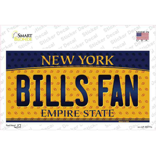 Bills Fan New York Novelty Sticker Decal