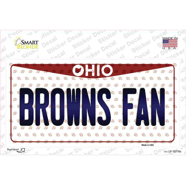 Browns Fan Ohio Novelty Sticker Decal