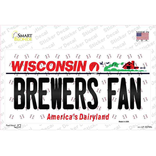 Brewers Fan Wisconsin Novelty Sticker Decal
