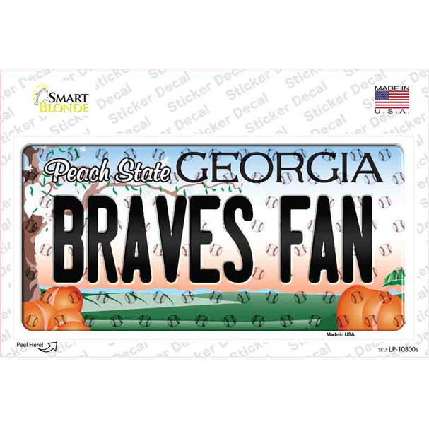 Braves Fan Georgia Novelty Sticker Decal