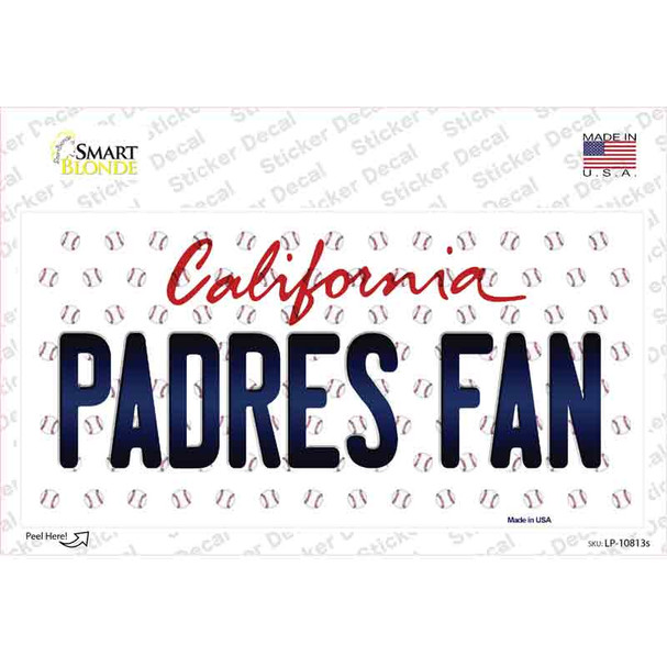 Padres Fan California Novelty Sticker Decal