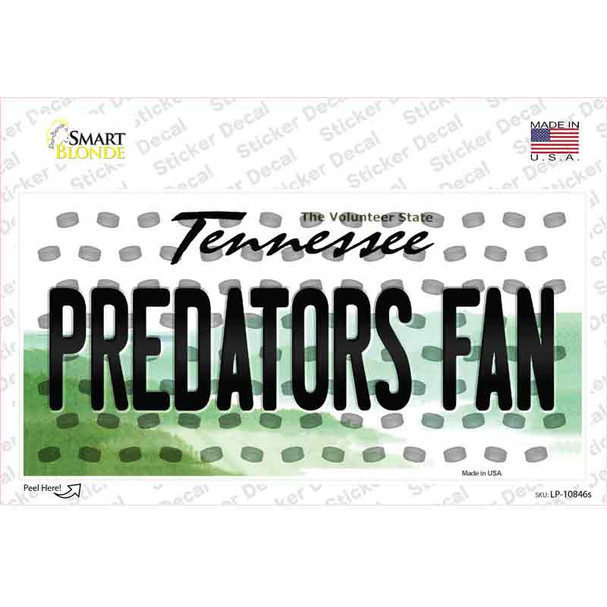 Predators Fan Tennessee Novelty Sticker Decal