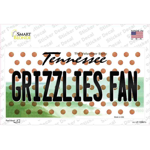Grizzlies Fan Tennessee Novelty Sticker Decal