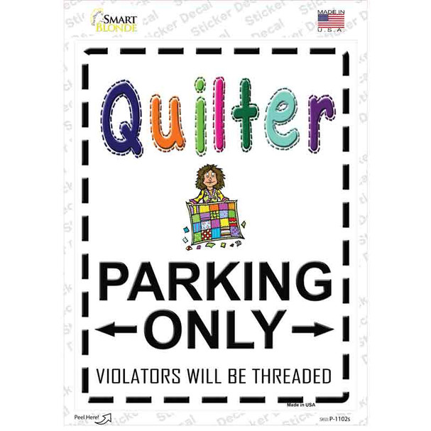 Quilter Only Threaded Novelty Rectangle Sticker Decal