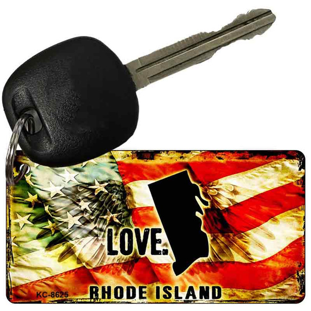 Rhode Island Love Novelty Metal Key Chain KC-8625