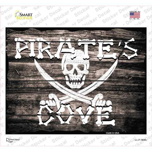 Pirates Cove Wood Look Novelty Rectangle Sticker Decal