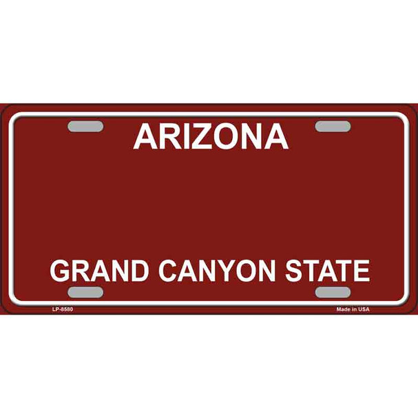 Arizona Red Metal Novelty License Plate