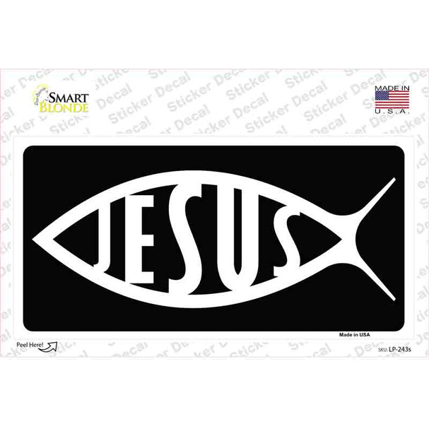 Jesus Fish Vanity Novelty Sticker Decal