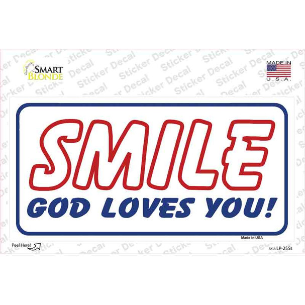 Smile God Loves You Novelty Sticker Decal