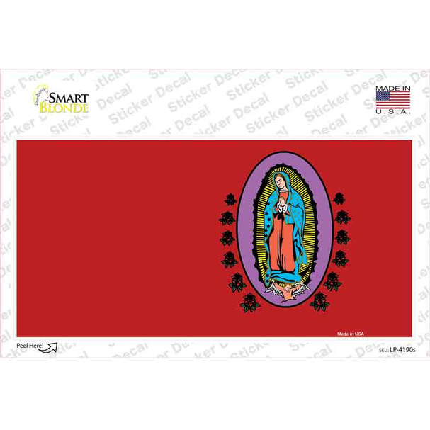 Virgin Mary Red Novelty Sticker Decal