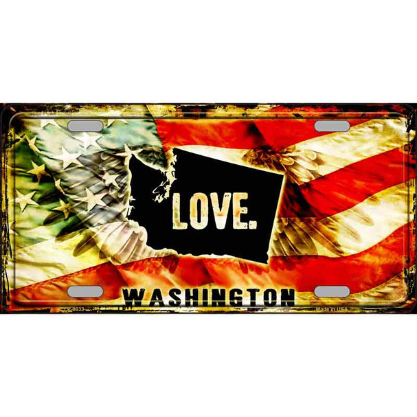 Washington Love Metal Novelty License Plate