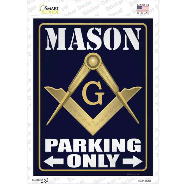 Freemason Parking Only Novelty Rectangular Sticker Decal