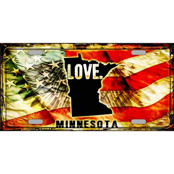 Minnesota Love Metal Novelty License Plate