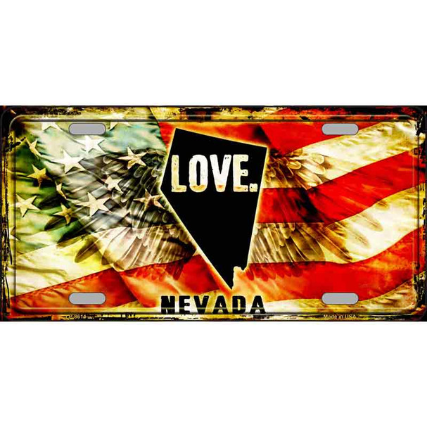 Nevada Love Metal Novelty License Plate