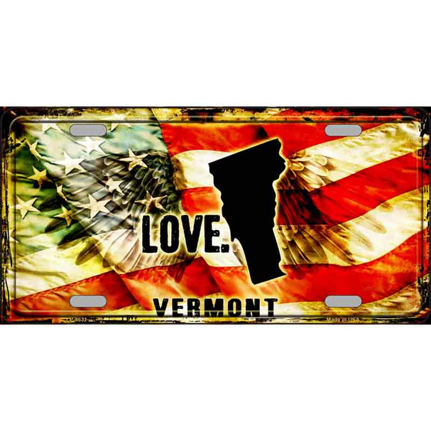 Vermont Love Metal Novelty License Plate
