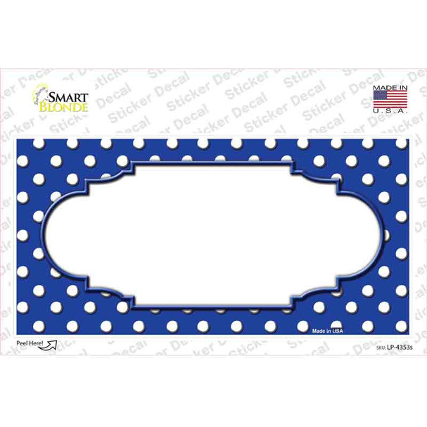 Scallop Blue White Polka Dot Novelty Sticker Decal