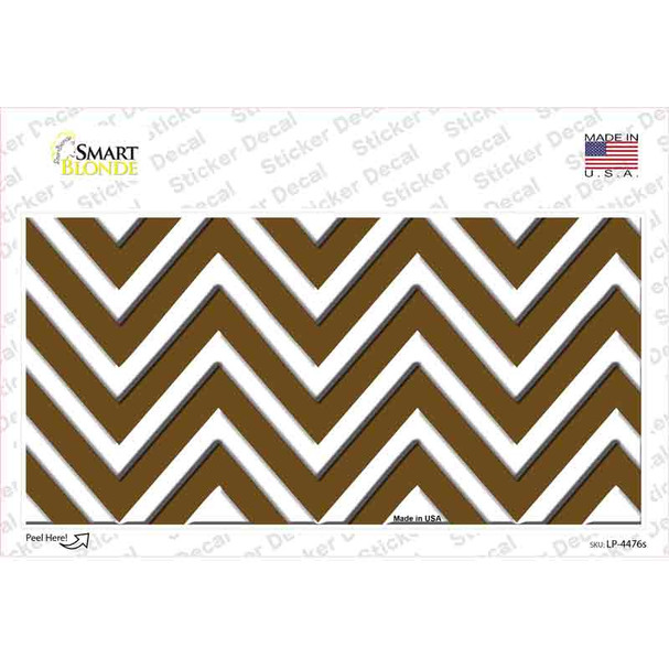 Brown Chevron Novelty Sticker Decal