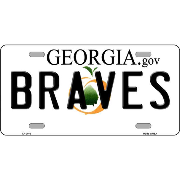 Braves Georgia State Metal Novelty License Plate
