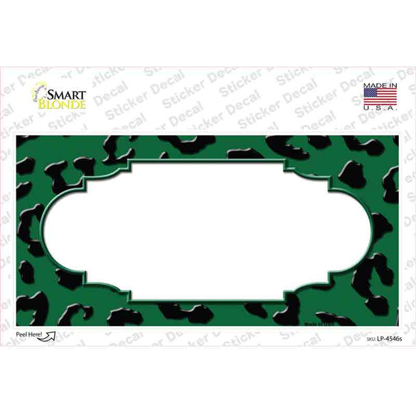 Green Black Cheetah Scallop Novelty Sticker Decal