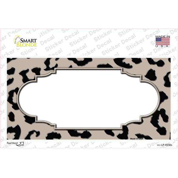 Tan Black Cheetah Scallop Novelty Sticker Decal