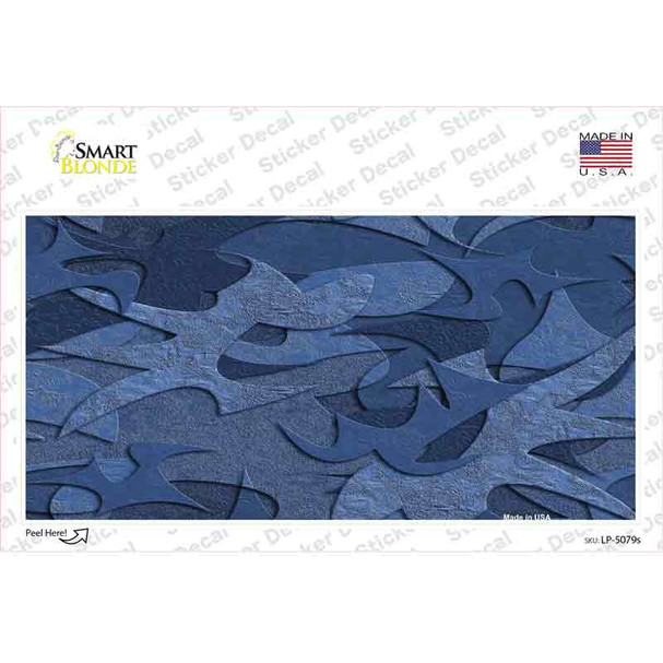 Camouflage Solid Blue Novelty Sticker Decal