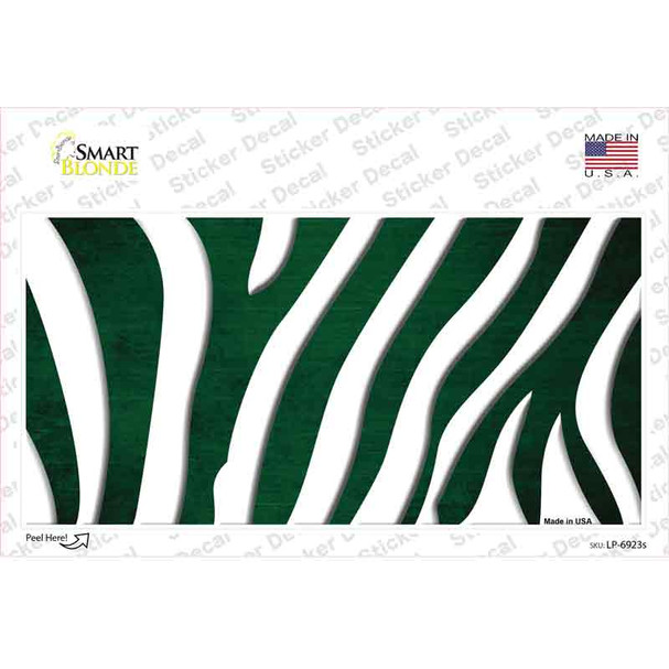 Green White Zebra Oil Rubbed Novelty Sticker Decal